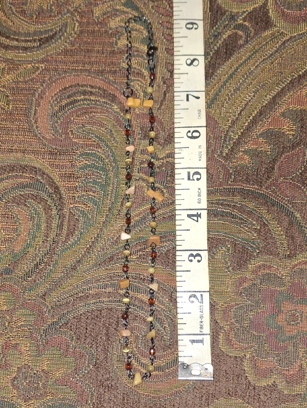Tracy Lynn Beaded Multi-Color Necklace with Peach and Brown Accents